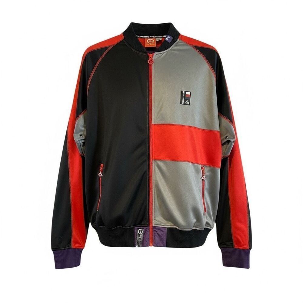 LRG Men’s XL Colorblock Zip Jacket G-Tek Knowledge Streetwear Red Black Gray